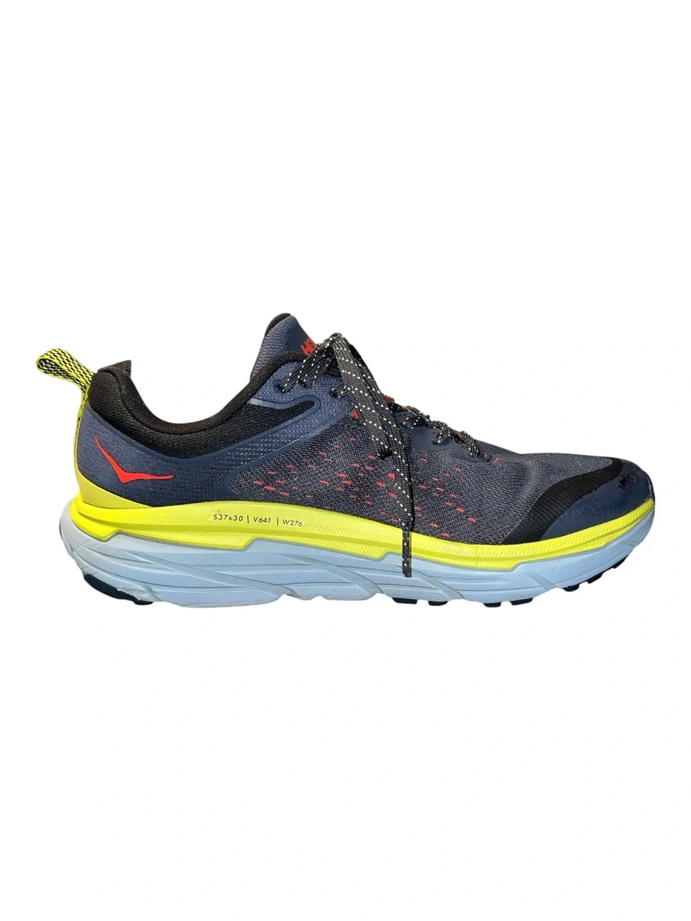 Hoka One One Black and Coral Trail Running Shoes